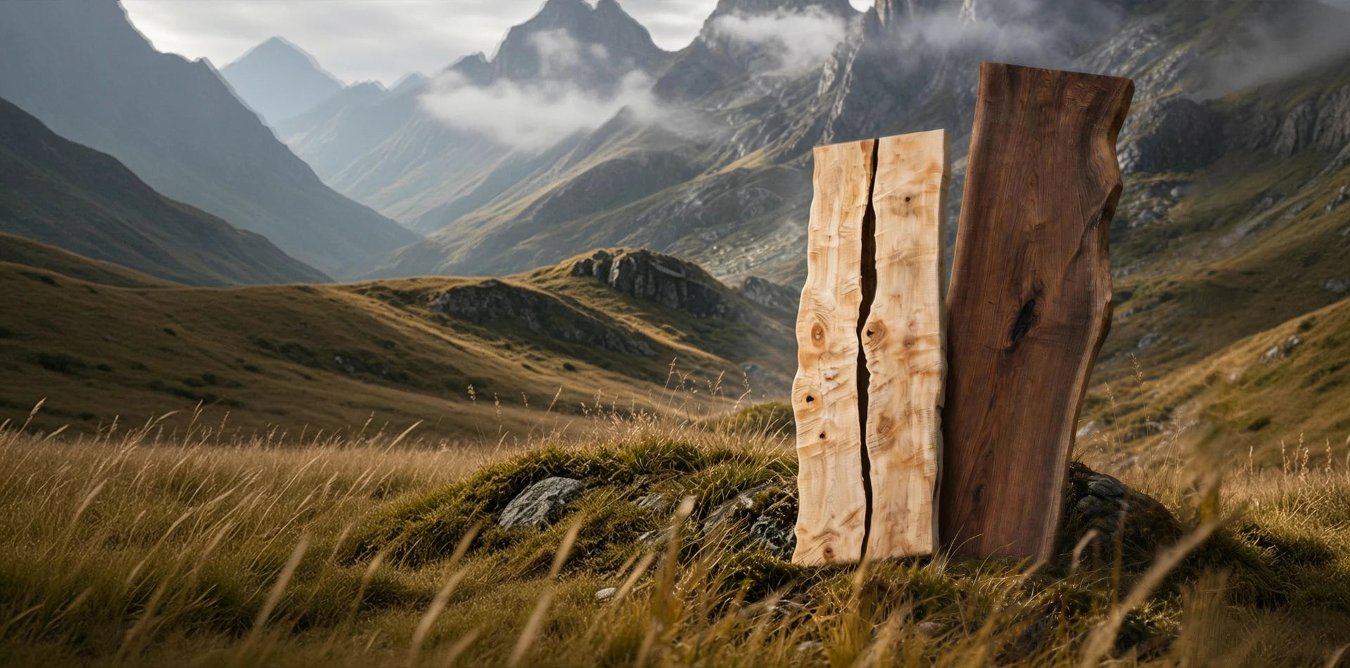 Premium solid hardwood slabs selected by Bespoke Table Co, showcasing natural grain, color, and unique character for handcrafted custom tables.